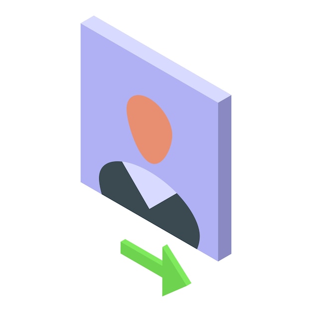 Delete user find icon Isometric of Delete user find vector icon for web design isolated on white background