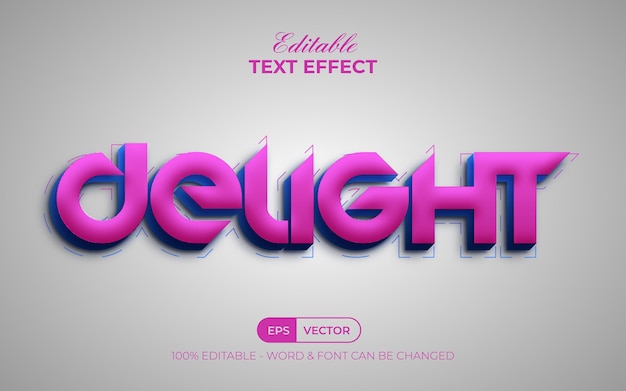 delight text effect style editable text effect