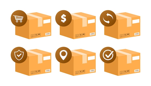 Delivery box Gift box Online delivery service Vector illustration
