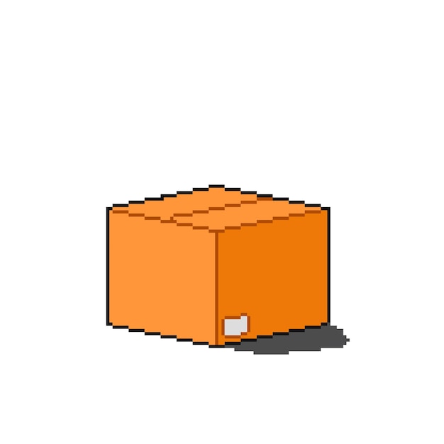 delivery box with pixel art style