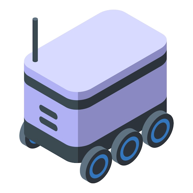 delivery robot moving with antenna receiving signal