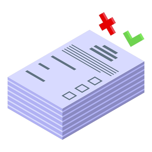 Democracy ballot papers icon Isometric of Democracy ballot papers vector icon for web design isolated on white background