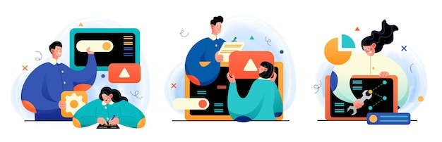 Design and Development illustrations Collection illustrations with Programmers and designers