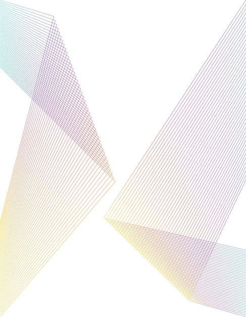Design element Curved sharp corners wave many lines Abstract vertical broken stripes on white background isolated Creative line art Vector illustration EPS 10 Colors line created using Blend Tool