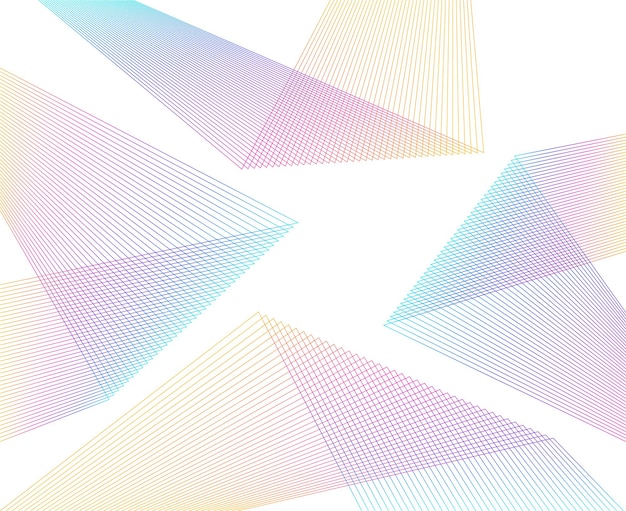 Design element Curved sharp corners wave many lines Abstract vertical broken stripes on white background isolated Creative line art Vector illustration EPS 10 Colors line created using Blend Tool