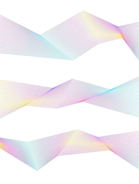 Design element Curved sharp corners wave many lines Abstract vertical broken stripes on white background isolated Creative line art Vector illustration EPS 10 Colors line created using Blend Tool