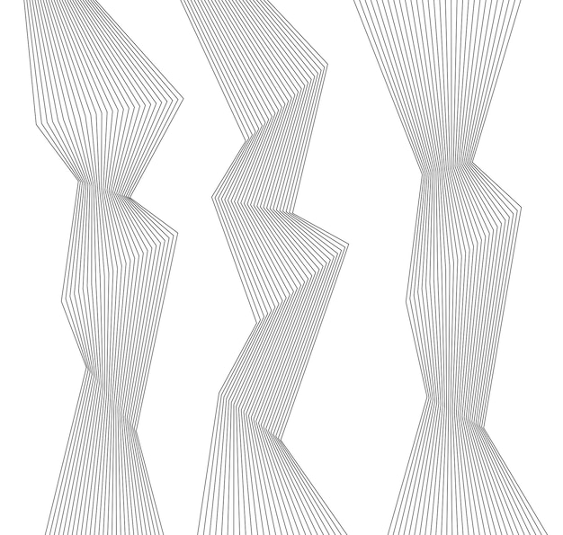 Design element Piligonal many parallel lines wavy form05