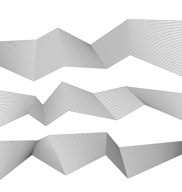 Design element Piligonal many parallel lines wavy form14