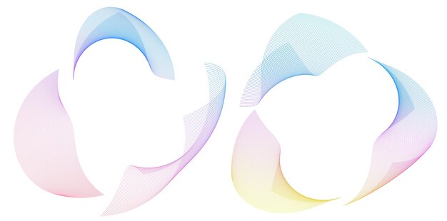 Design Element Wave Lines Guilloche curve line Background circle for Pattern branding Frame border fluid gradient protective document layers Simbol object Colorful 3D layered modern tech