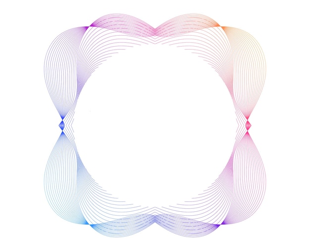 Design Element Wave Lines Guilloche curve line Background circle for Pattern branding Frame border fluid gradient protective document layers Simbol object Tech data