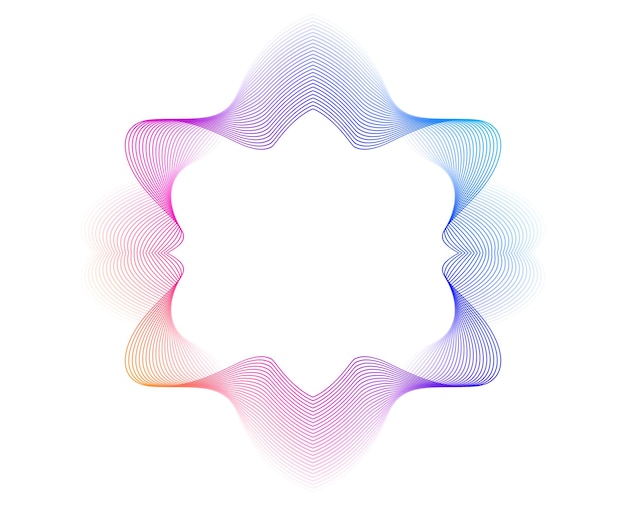 Design Element Wave Lines Guilloche curve line Background circle for Pattern branding Frame border fluid gradient protective document layers Simbol object Tech data