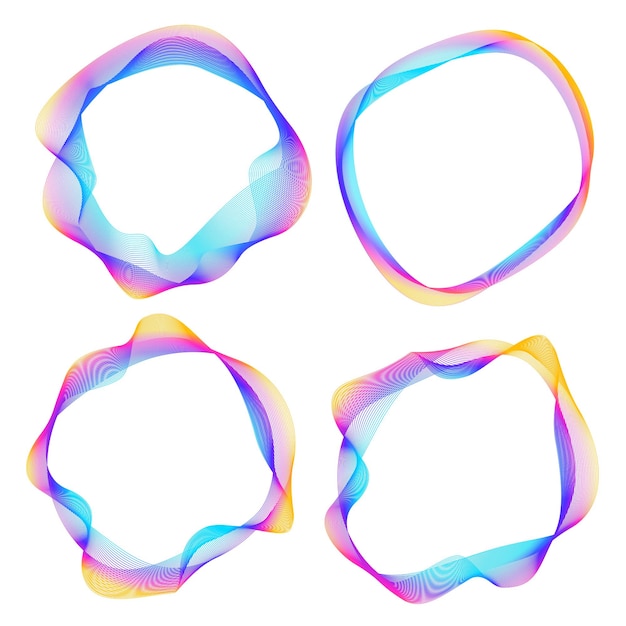 Design elements Creative art frame border many lines twist circle01
