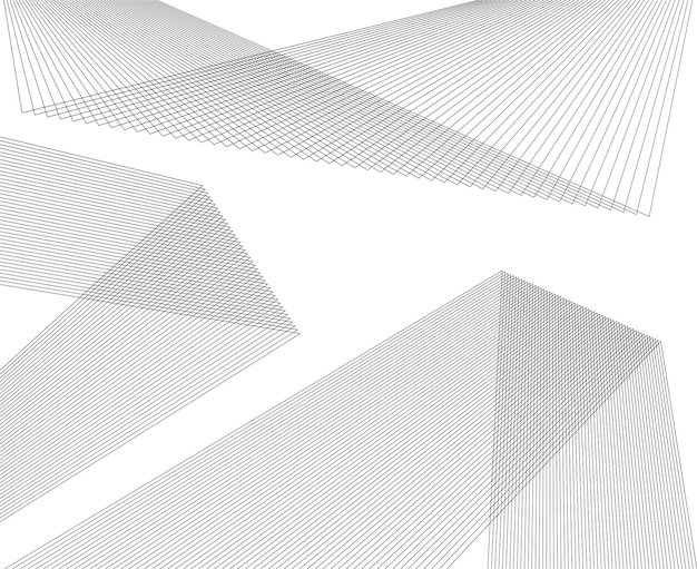 Design elements Curved sharp corners many streak Abstract vertical broken stripes on white background isolated Creative band art Vector illustration EPS 10 Black lines created using Blend Tool