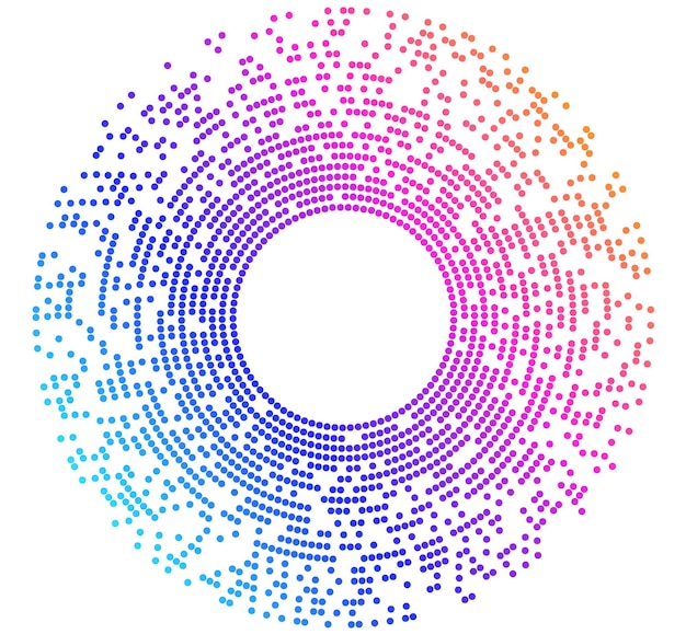 design elements symbol editable color halftone frame circle pattern on white background vector illustration eps 10 frame with rainbow random gradient round border icon using halftone circle dots