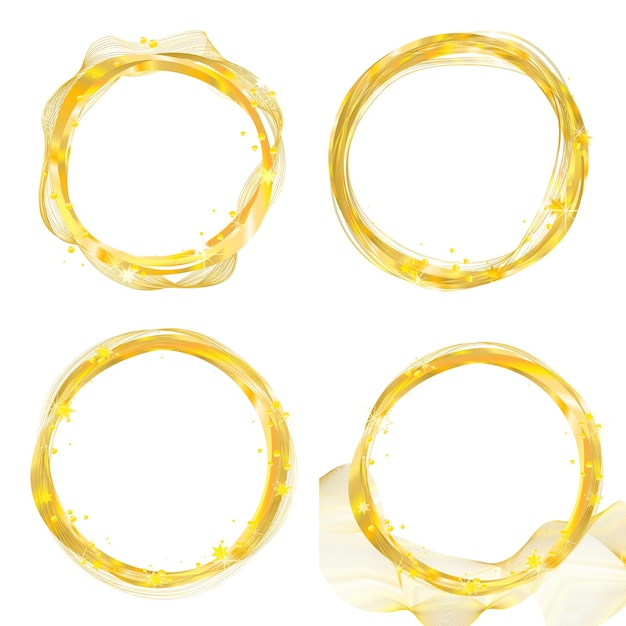 Design elements Wave of many glittering lines circle ring Abstract glow wavy stripes on white background isolated Vector illustration EPS 10 Glitter waves with lines created using Blend Tool