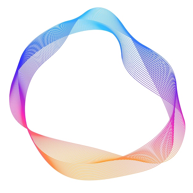 Design elements Wave of many purple lines circle ring Abstract vertical wavy stripes on white background isolated Vector illustration EPS 10 Colourful waves with lines created using Blend Tool