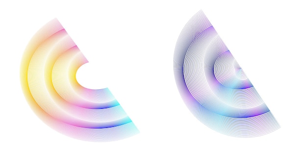 Design elements Wave of many purple lines circle ring Abstract vertical wavy stripes on white background isolated Vector illustration EPS 10 Colourful waves with lines created using Blend Tool