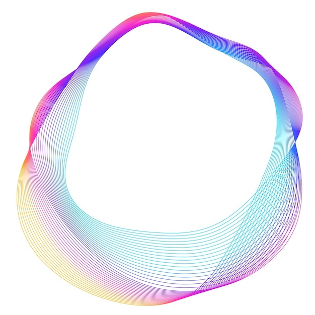Design elements Wave of many purple lines circle ring Abstract vertical wavy stripes on white background isolated Vector illustration EPS 10 Colourful waves with lines created using Blend Tool