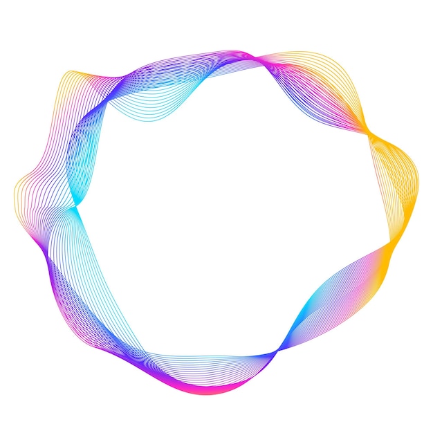 Design elements Wave of many purple lines circle ring Abstract vertical wavy stripes on white background isolated Vector illustration EPS 10 Colourful waves with lines created using Blend Tool