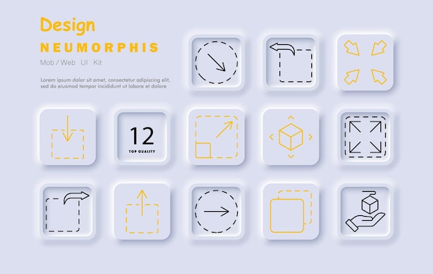 design set icon resize rotate arrow box expand drag drop move adjust scaling interface creativity