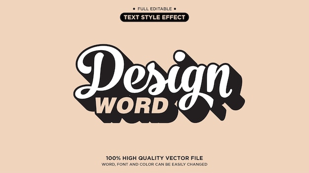 design word lettering clear text effect vector editable