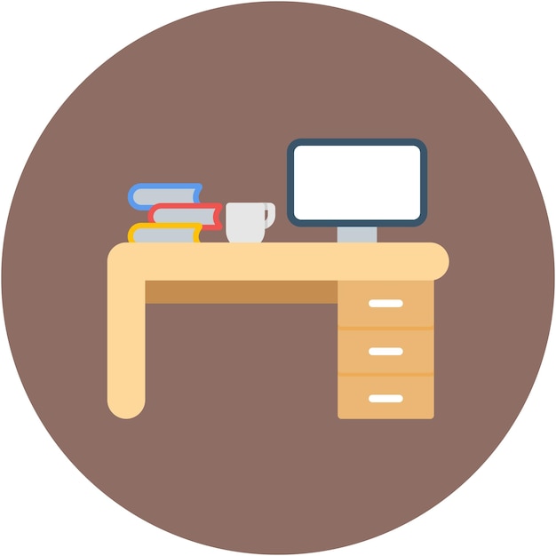 Desk Vector Illustration Style