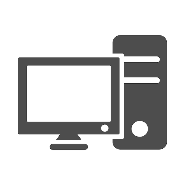 desktop computer icon design vector template