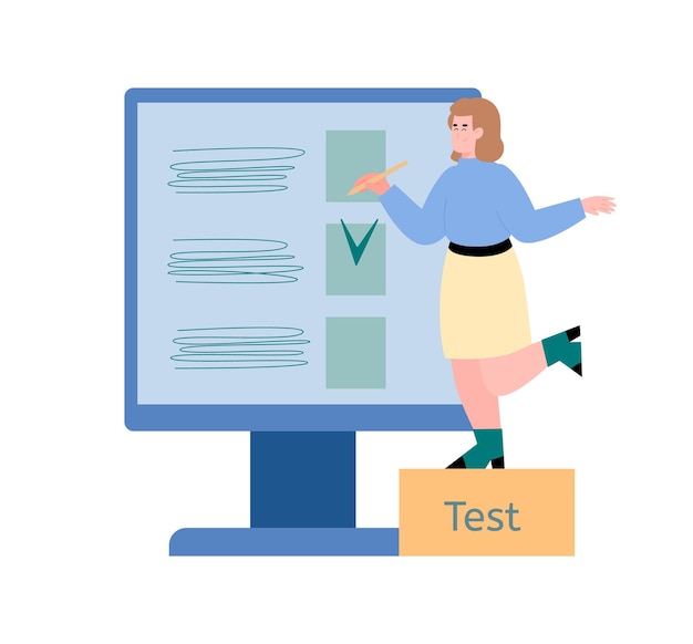 Developer testing code of computer program cartoon vector illustration isolated