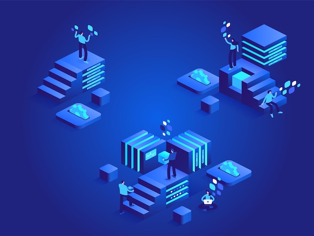 Development from beginnings abstract isometric concept