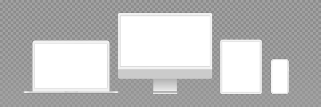 device blank screen mockup realistic pc computer laptop tablet mobile cellphone mock up