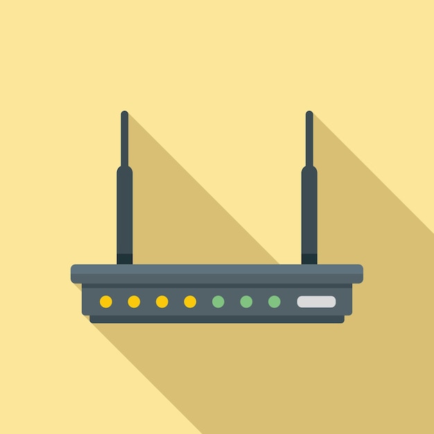 device modem icon flat vector wifi internet network lan
