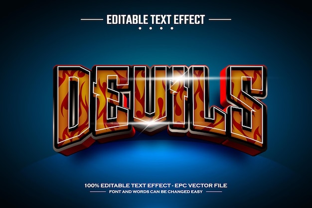 Devils 3D editable text effect template