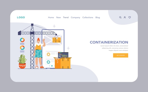 Devops web banner or landing page software development methodology software development and it
