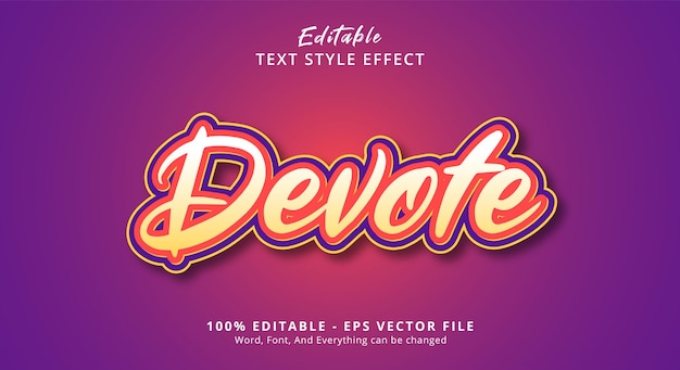 Devote Text Style Effect Editable Text Effect
