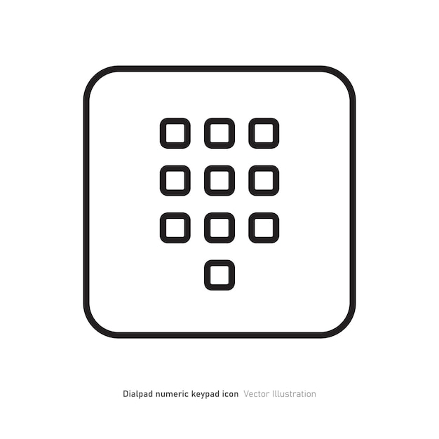 Dialpad numeric keypad icon design isolated on white background vector illustration