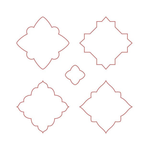 Diamond shape line frame window Arabic style bohemian elements for card banner