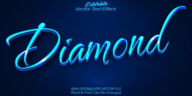 Diamond Text Effect Editable Alphabet Blue Gem Gemstone Elegant