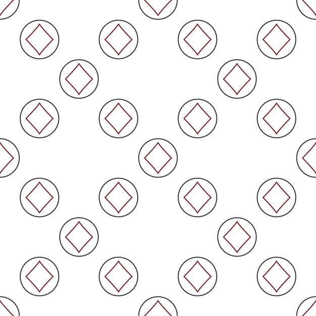 diamonds playing card suit vector round line seamless pattern or background
