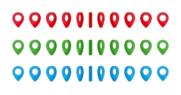 Different colors location marks