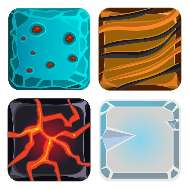 different materials and textures set