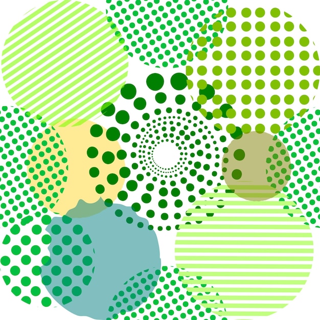 different shaped circles green pantone seamless pattern shiny sphere background modern beautiful wallpaper