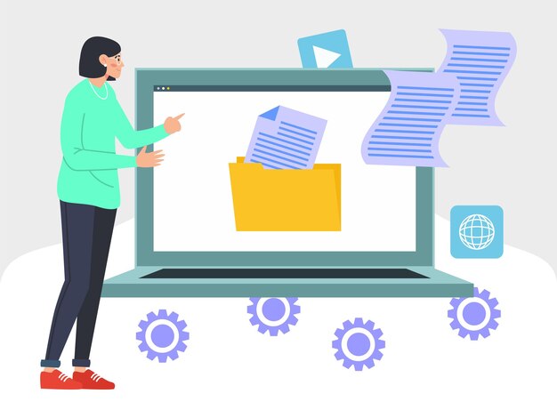 Digital Archive Concept IllustrationStylish and Beautiful