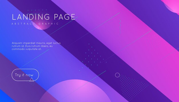 Digital Banner Wavy Landing Page Creative Geometry Trendy Pap
