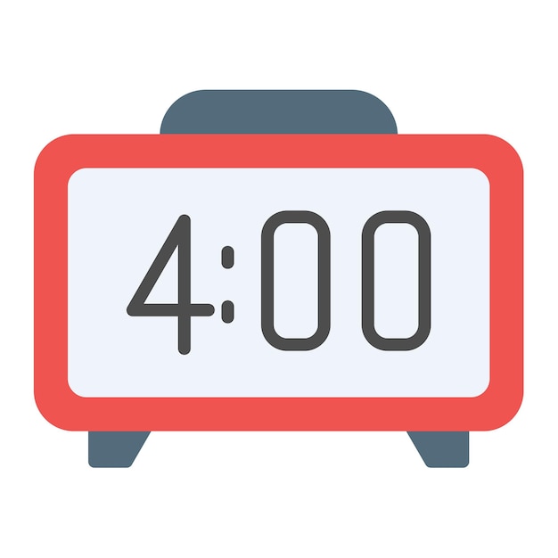 Digital Clock Vector Illustration Style