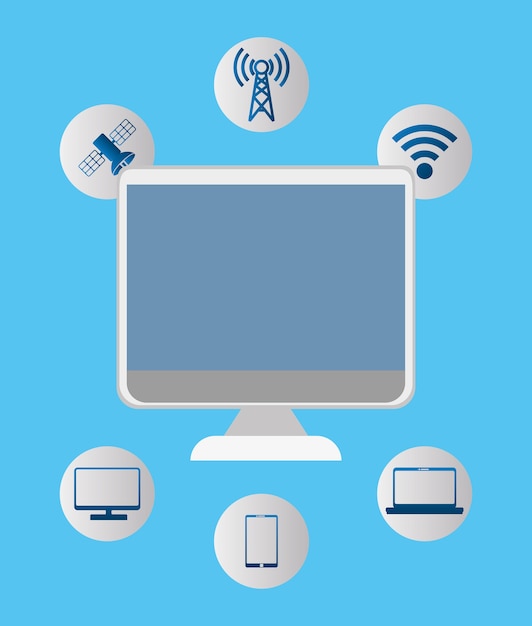 Digital communication technology icon 