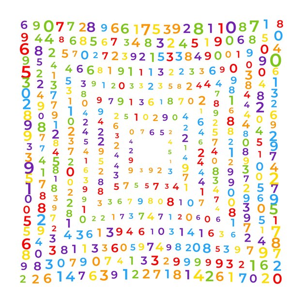 Digital data array lots of numbers digits in Digital Pattern abstract math background