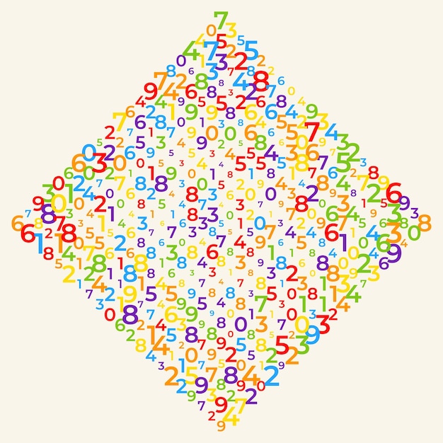 Digital data array lots of numbers digits in Digital Pattern abstract math background