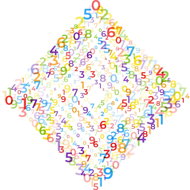 Digital data array lots of numbers digits in Digital Pattern abstract math background
