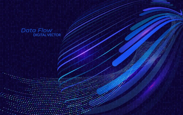 Digital Data Flow Background Abstract Motion of Information Streams Network Connections and Cyber Elements Symbolizing Technology Innovation and Smart Systems