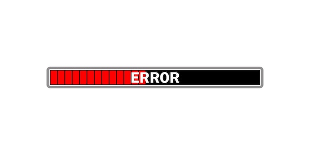 Digital display shows an error message with red indicator bars representing a failure Vector
